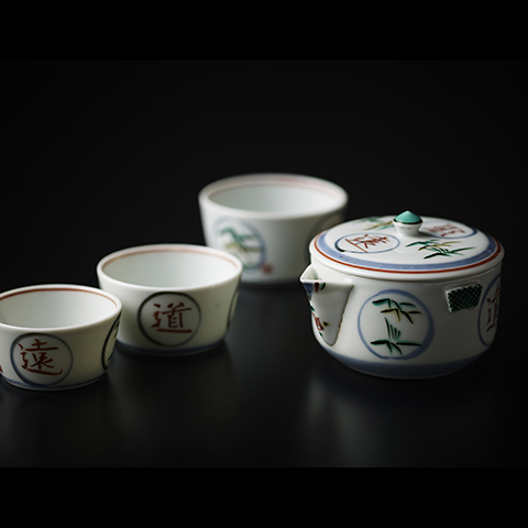 色繪旅行用煎茶器