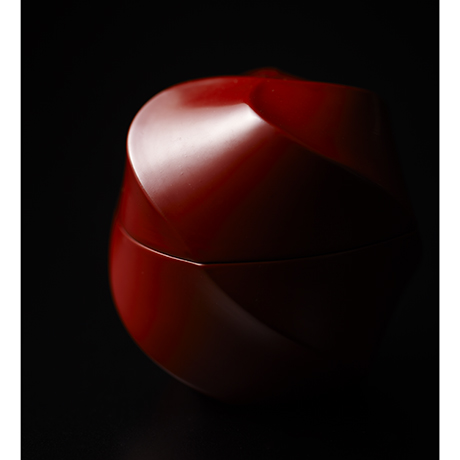 「No.23　黒田辰秋　赤漆四稜棗 / KURODA Tatsuaki　Tea Caddy, Red Lacquered」の写真　その3