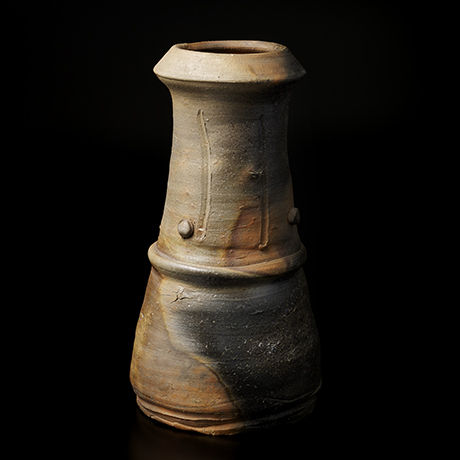 「No.5　金重陶陽　備前擂座花入 / KANESHIGE Toyo　 Vase, Bizen, Ruiza pattern」の写真　その1