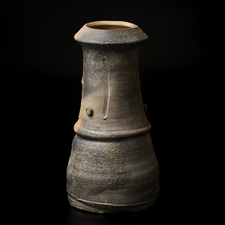 「No.5　金重陶陽　備前擂座花入 / KANESHIGE Toyo　 Vase, Bizen, Ruiza pattern」の写真　その2