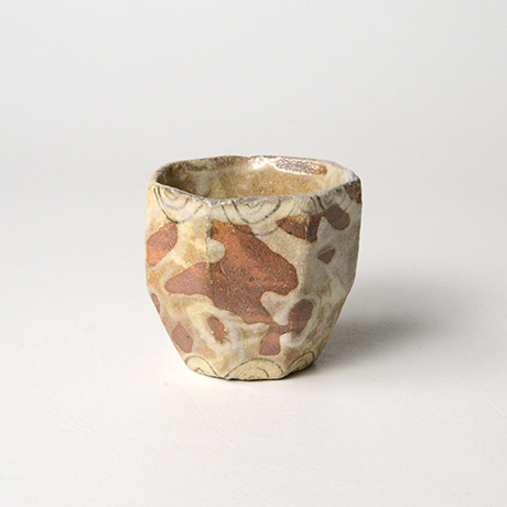 「No.55　赤織部七角さけのみ / Sake cup, Aka-oribe, Heptagonal」の写真　その1