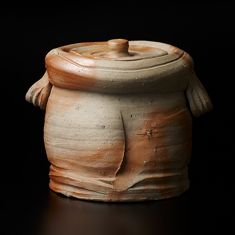 「No.6　金重陶陽　備前緋襷福耳水指 / KANESHIGE Toyo Water jar, Bizen, Hidasuki」の写真　その1