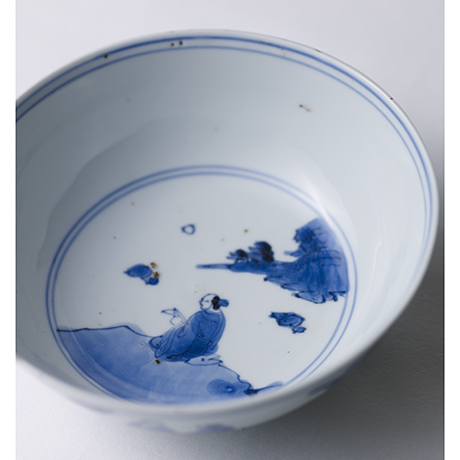 No.38 古染付人物山水鉢 / Bowl, Underglazed blue | しぶや黒田陶苑