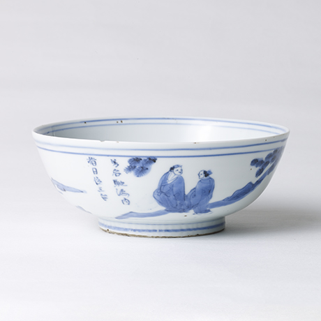 No.38 古染付人物山水鉢 / Bowl, Underglazed blue | しぶや黒田陶苑