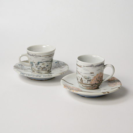 「No.1　色絵銀彩デミタスコーヒーカップ　五　　A set of five demitasse cups, Iro-e with silver」の写真　その2