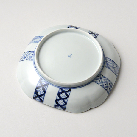 「No.12　帯格子文四方角七寸皿 /  Square dish, lattice obi pattern, Sometsuke」の写真　その2