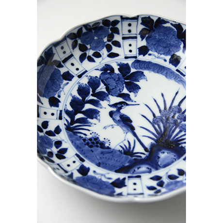 「No.14　芙蓉手花鳥文輪花七寸皿 / Dish with flower and bird design, Sometsuke」の写真　その3