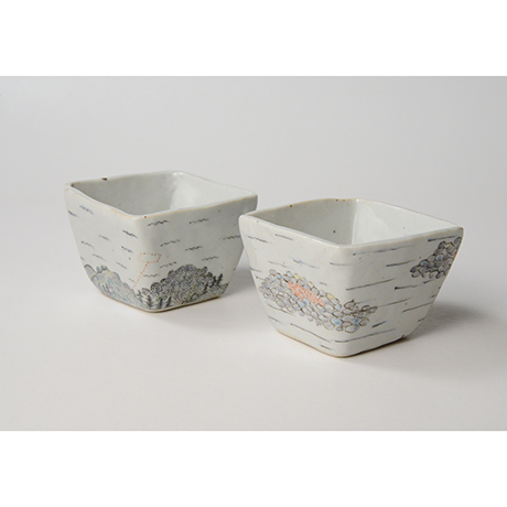 「No.23　色絵小鉢　六「秋あじ川にもどる」　 A set of six bowls, Iro-e, “Mother-river Homing horse mackerel”」の写真　その2