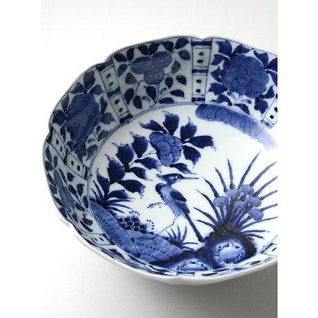 「No.24　芙蓉手花鳥文輪花中鉢 /   Bowl with flower and bird design, Sometsuke」の写真　その4