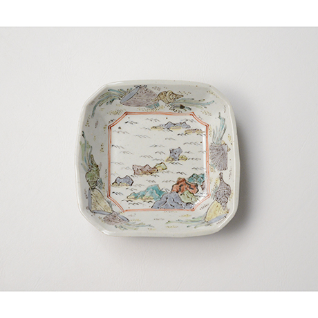 「No.26　色絵四方小皿　二　「満潮干潮の図」　　A set of two dishes, Iro-e, “High Tide and Low Tide”」の写真　その3