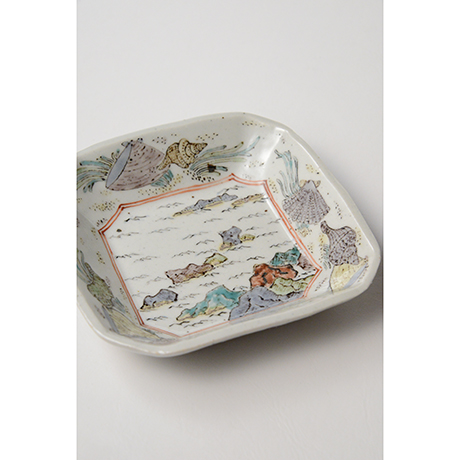 「No.26　色絵四方小皿　二　「満潮干潮の図」　　A set of two dishes, Iro-e, “High Tide and Low Tide”」の写真　その4