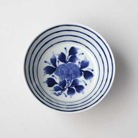 「No.32　横縞牡丹文向付  /   Dish with peony design, Sometsuke」の写真　その3