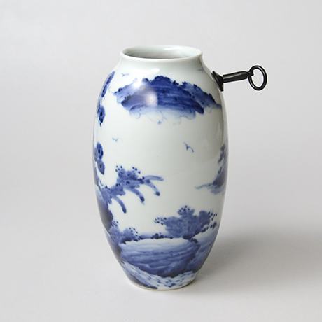 「No.35　山水図掛花入  /   Hanging flower vase with landscape design, Sometsuke」の写真　その2