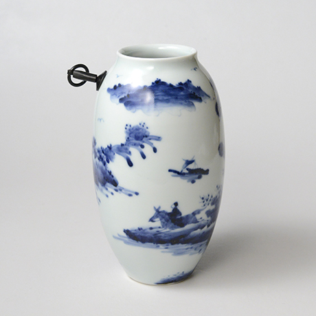 「No.35　山水図掛花入  /   Hanging flower vase with landscape design, Sometsuke」の写真　その3
