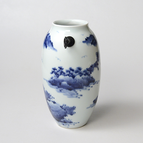 「No.35　山水図掛花入  /   Hanging flower vase with landscape design, Sometsuke」の写真　その4