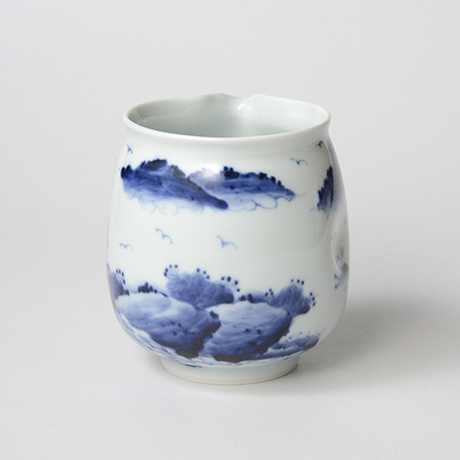 「No.44　山水図片口  /   Lipped bowl with landscape design, Sometsuke」の写真　その2