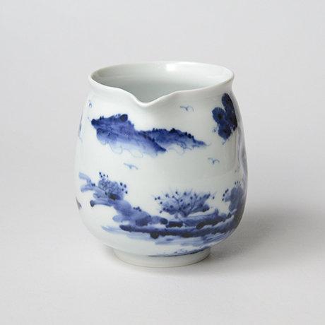 「No.44　山水図片口  /   Lipped bowl with landscape design, Sometsuke」の写真　その4