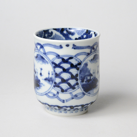 「No.63　丸文山水図湯呑 /   Tea cup with landscape design, sometsuke」の写真　その2