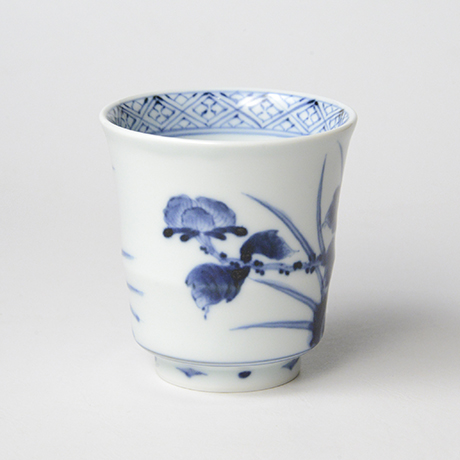 「No.66　岩牡丹文湯呑 /   Tea cup with peony design, sometsuke」の写真　その2