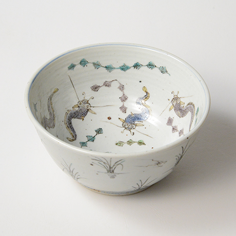 「No.8　色絵鉢　「なまずとこどもの図」　Bowl, Iro-e,  “Catfish and their children”」の写真　その1