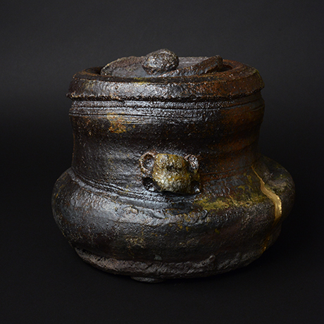 「No.1　錆鉄水指　銘「破れ龍」/ Water Jar, Rusty iron glazed ‘Yabureryu’」の写真　その4