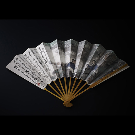「No.3　荒川豊藏　美濃大萱古窯發見之図 ／ ARAKAWA Toyozo　Decorative folding fan」の写真　その1
