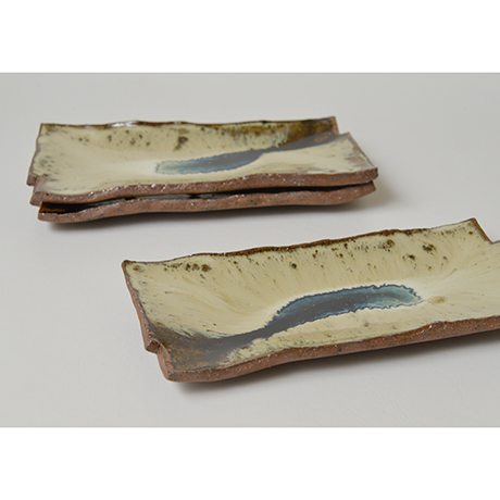 「No.167　朝鮮唐津長方皿揃　A set of 5 rectangular plates, Chosen-karatsu」の写真　その3
