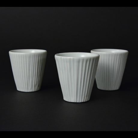 「No.17-1　白磁シノギ筒　六 / A set of 6 cups, White porcelain」の写真　その1