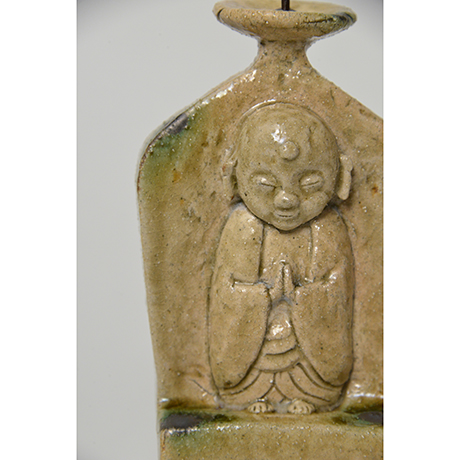 「No.41　黄瀬戸地蔵菩薩燭台 / Candle stand, Kiseto, Jizo (guardian deity of children)」の写真　その5