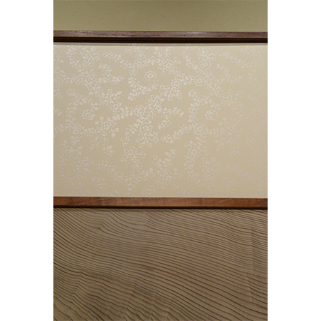 「No.1(DM)　桑縁神代杉市松風炉先屏風　京唐紙：菅原文葉 / Folding screen, Mulberry tree, Japanese cedar　　KARAKAMI：SUGAWARA Fumiha」の写真　その6