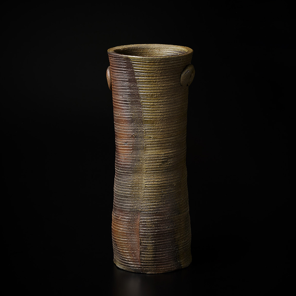 「No.13　金重陶陽　備前糸目花入 / KANESHIGE Toyo　Vessel, Bizen」の写真　その1