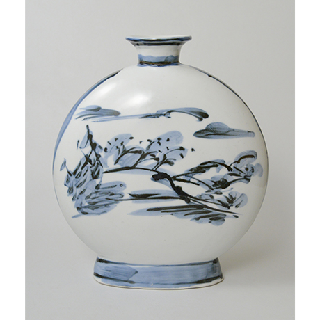 「No.19　富本憲吉 絵　染付風景扁壷 / TOMIMOTO Kenkichi (Painted)　Flat vessel, Sometsuke」の写真　その2