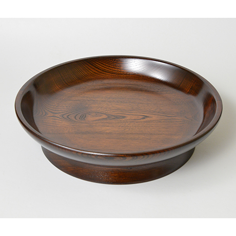 「No.21　本欅拭漆黒盆 / Lacquer tray, Zelkova」の写真　その1