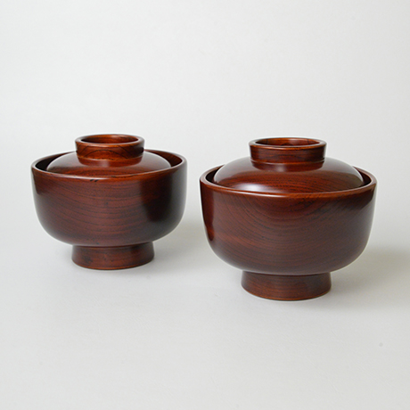 「No.22　黒田辰秋　溜漆欅大平椀（五客） / KURODA Tatsuaki　A set of 5 bowls, Zelkova tree」の写真　その3