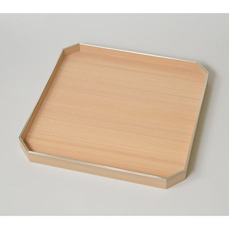 「No.25　錫縁杉角切折敷 / Meal tray, Japanese cedar」の写真　その1