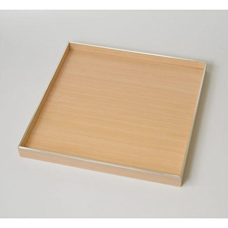 「No.26　錫縁杉角不切折敷 / Meal tray, Japanese cedar」の写真　その1
