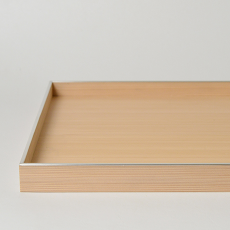 「No.26　錫縁杉角不切折敷 / Meal tray, Japanese cedar」の写真　その2