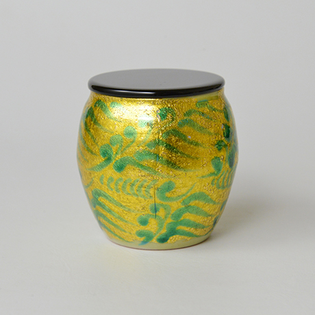 「No.8　加藤土師萌　釉裏金彩茶入 / KATO Hajime　Tea caddy, Underglazed gold」の写真　その3