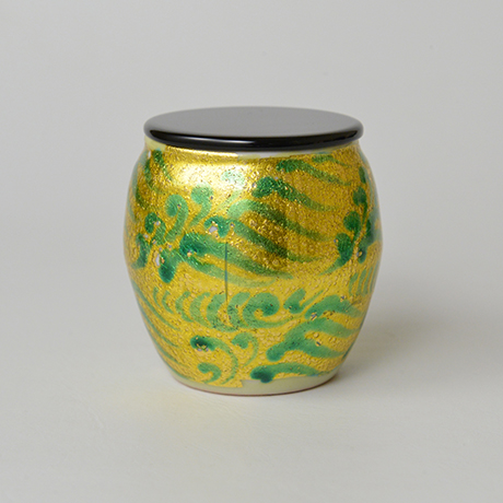 「No.8　加藤土師萌　釉裏金彩茶入 / KATO Hajime　Tea caddy, Underglazed gold」の写真　その4