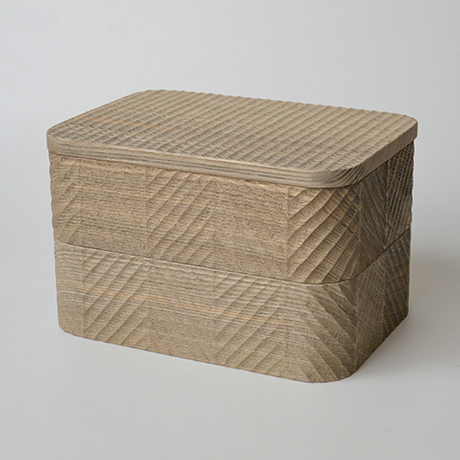 「No.17　我谷手重　神代タモ / Double-tiered Box, Wagata style, Ancient Japanese ash」の写真　その2