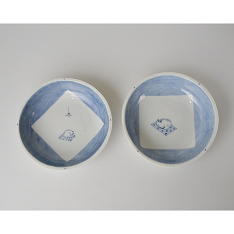 「No.57　丸深皿　五 / A set of 5 round plates, Sometsuke」の写真　その2