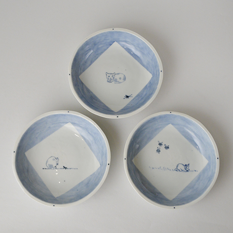 「No.57　丸深皿　五 / A set of 5 round plates, Sometsuke」の写真　その1