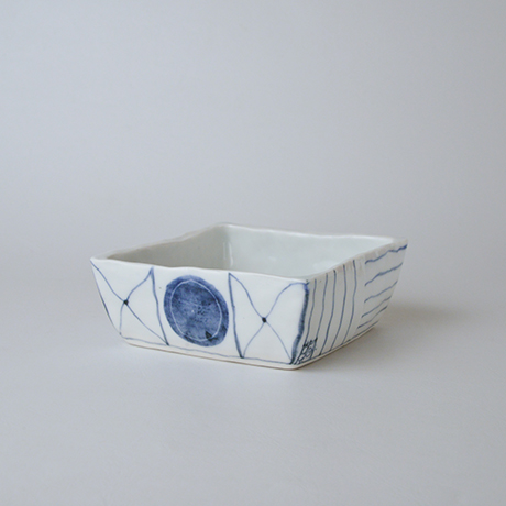 「No.73-2　正角平小鉢 / Square bowl, Sometsuke」の写真　その1