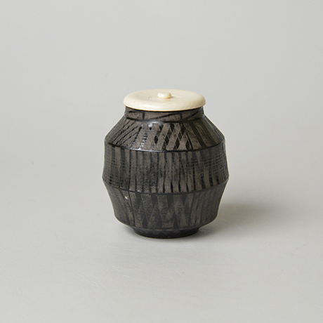 「No.15（図12） 色絵銀彩茶入  / Tea caddy,Overglaze enamels and silver」の写真　その1