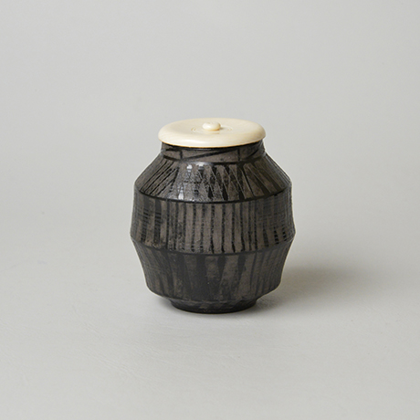 「No.15（図12） 色絵銀彩茶入  / Tea caddy,Overglaze enamels and silver」の写真　その2