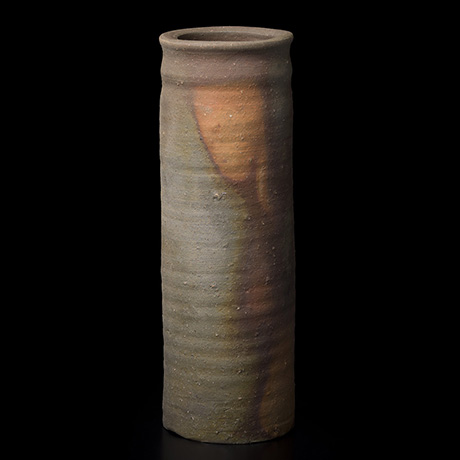 「12. 金重陶陽　備前筒花入 / KANESHIGE Toyo　flower vase, Bizen, Cylindrial shape」の写真　その1