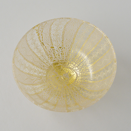 「HP13 小西潮 嶋台 金茶盌 / KONISHI Ushio  Chawan, Glass with Gold decoration」の写真　その5