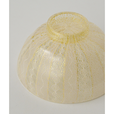 「HP13 小西潮 嶋台 金茶盌 / KONISHI Ushio  Chawan, Glass with Gold decoration」の写真　その6