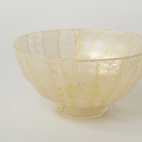 「HP13 小西潮 嶋台 金茶盌 / KONISHI Ushio  Chawan, Glass with Gold decoration」の写真　その8