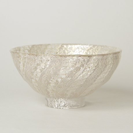 「HP14 小西潮 嶋台 銀茶盌 / KONISHI Ushio  Chawan, Glass with Silver decoration」の写真　その2